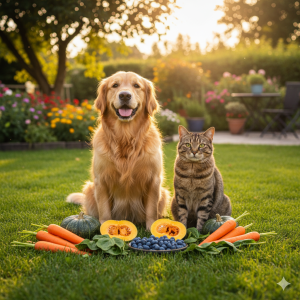 A healthy and happy dog and cat